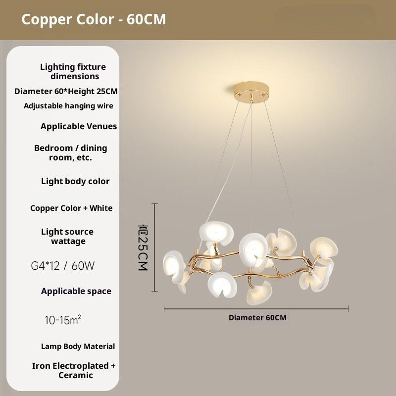 Modern Minimalist Ceramic Floral Lighting Designer Living Room Pendant Light
