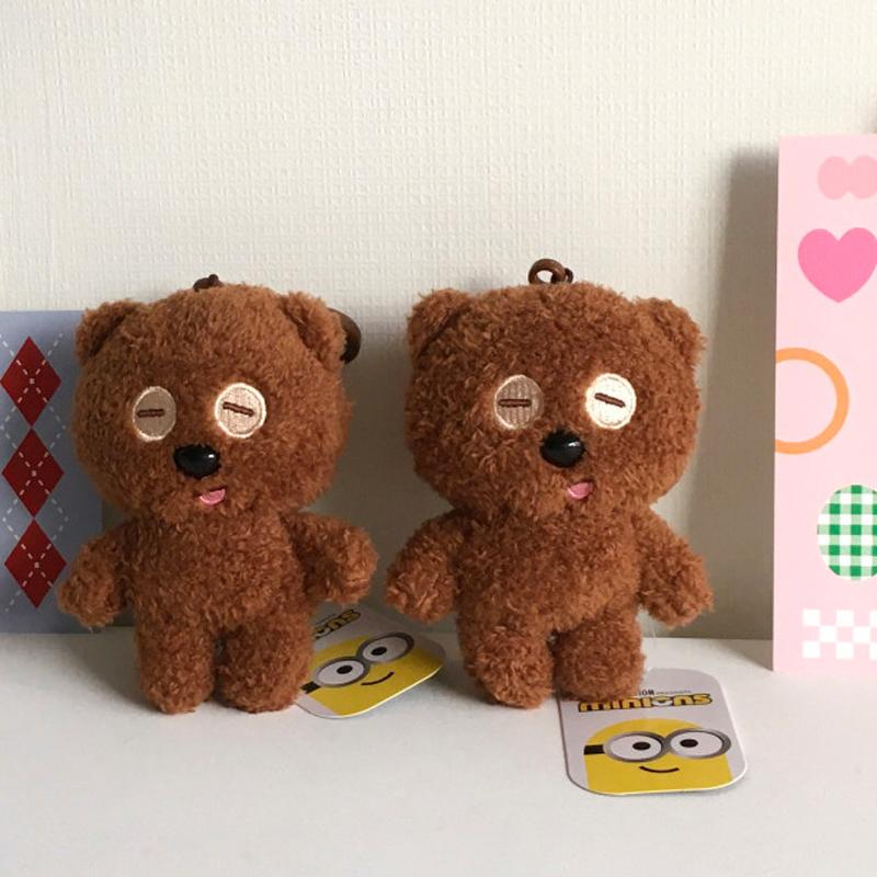 1Pcs Cartoon Little Bear With Hat Doll Key Chain Pendant Plush Toy Doll Keychain Backpack Pendant Accessories Gift For Children