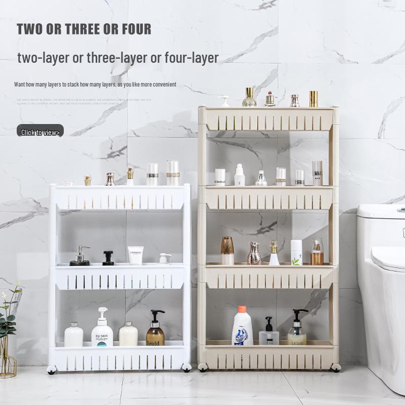 Compact Multi-Layer Mobile Storage Rack: Door Crevice, Dorm, Bedside, Bathroom