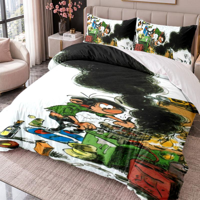 Gaston Lagaffe 3Pcs Bedding Set Duvet Cover With Two Pillowcases For Bedroom Home Decoration