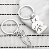 Rabbit Carrot Stainless Steel Keychain Lovely Cartoon Design Fashion Couple Keyring Practical Student Backpack Pendant