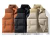 2024 Men's Colorblock Thick Warm Stand Collar Vest for Autumn/Winter