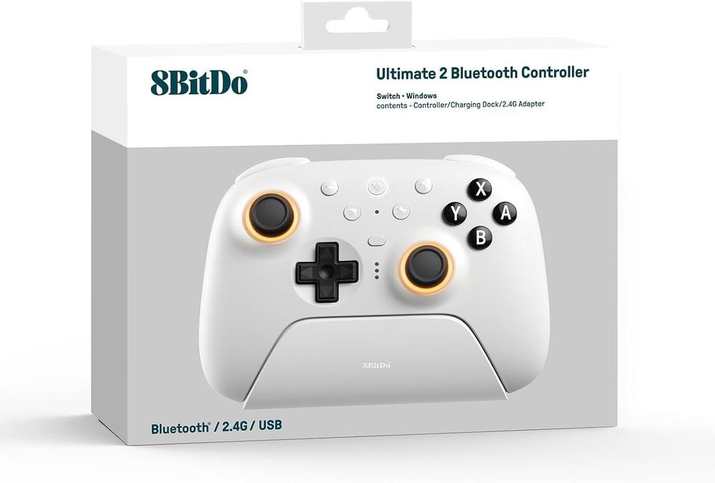 Japanese Instruction Manual and QR 8BitDo Ultimate 2 Bluetooth Controller with TMR Trigger and Switch Sleep Wake Compatible with 2 Required Before and
