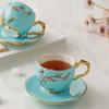 Auratisches Westsee Blau Keramik Teetasse und Untertasse Set