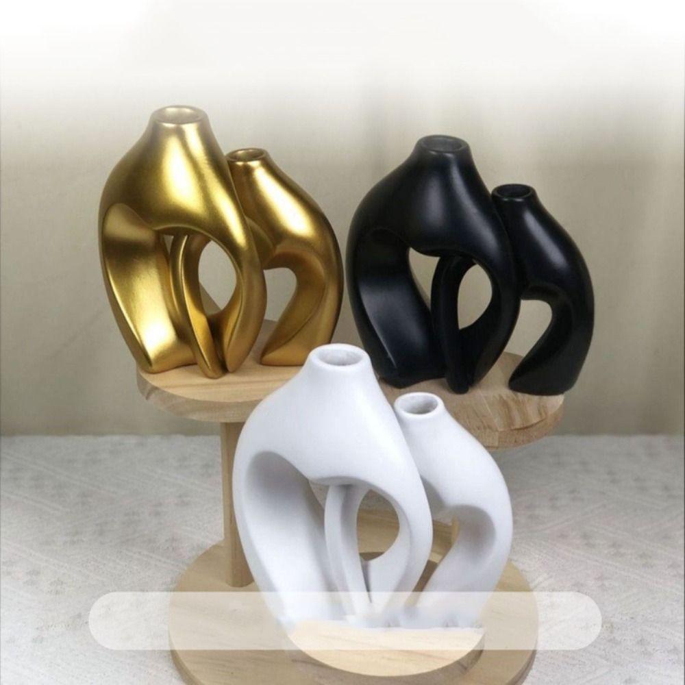 Resin Hydroponic Flower Holder Modern Flower Utensils Desktop Ornament Heart Vase  Desktop