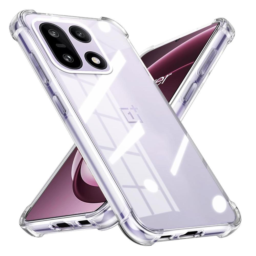 

Прозрачный чехол из ТПУ для OnePlus 15 13 12 11 Защитная крышка Четыре угла Ударопрочный бампер Coque Fundas OnePlus 15 прозрачный