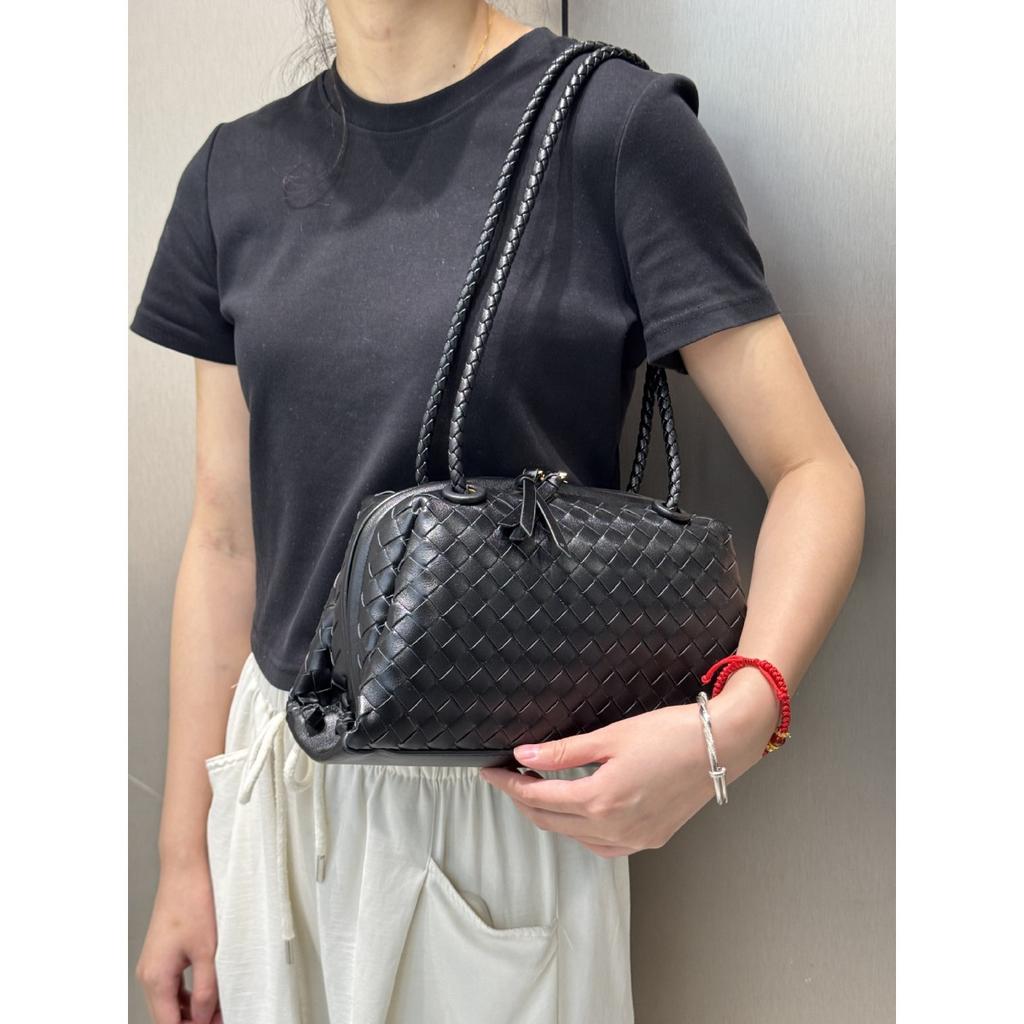 Cross-border Cowhide Woven Underarm Boston Women's Bag Practical High-end Pillow Bag Commuting Versatile Portable Shoulder Bag