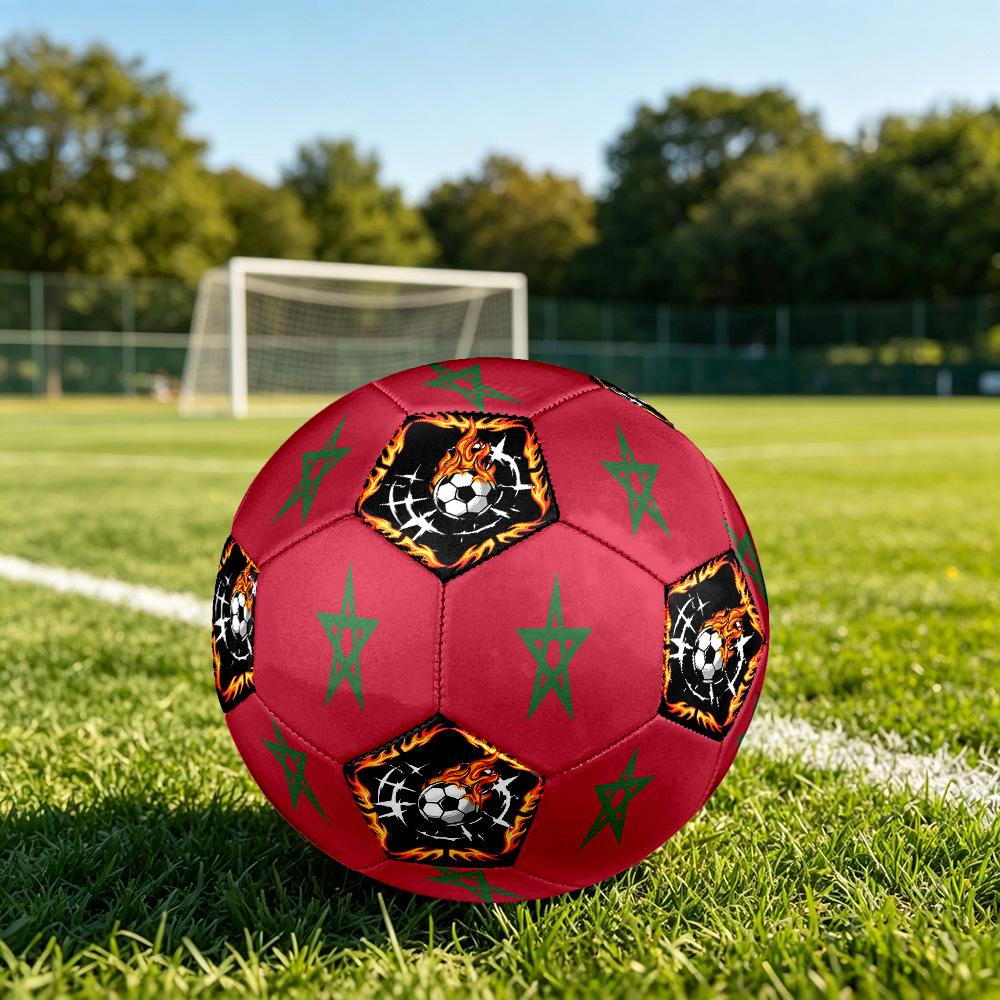 1pc Moroccan Sports Theme Size 5 Soccer Ball Professional Match Training Football Indoor &Outdoor Sports Ball Lightweight Durable c6625