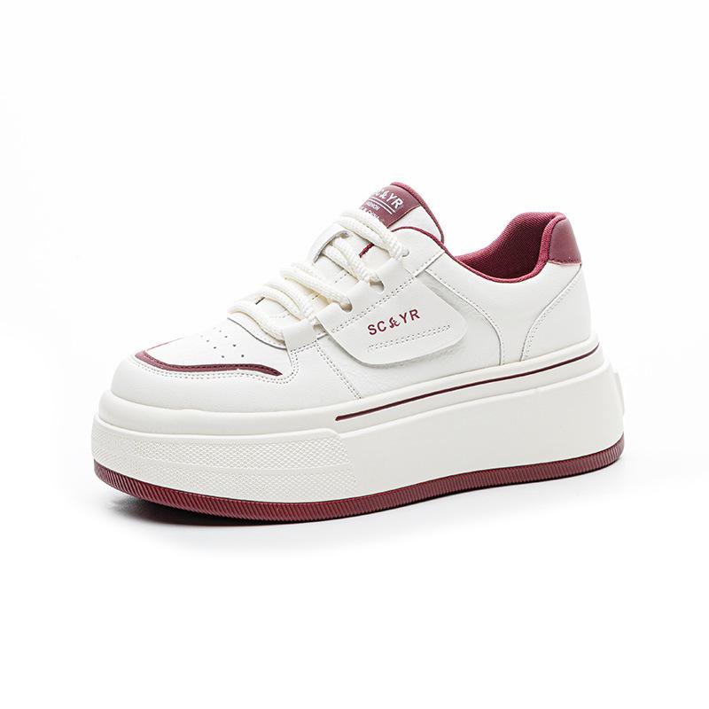 Platform White Shoes Women's 2025 Spring New Internet Celebrity Ankara Red Casual Fashion Sports Board Shoes Student Women's Shoes