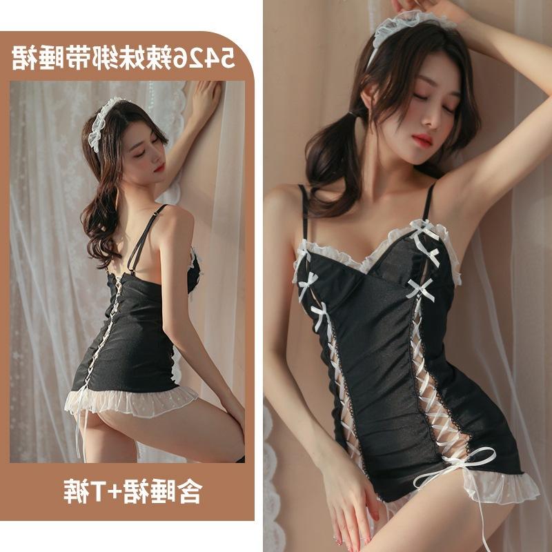 Sexy Suspender nightdress hollow suit women's series cute sexy uniform sexy underwear straps maid adult products