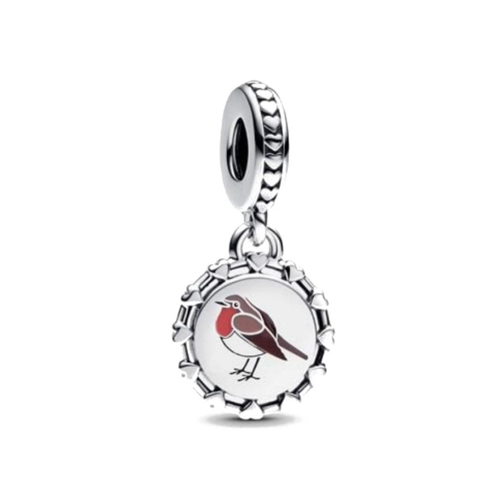 Copper Valentine'S Day Rose Hearts Charm Bead Fit Original Bracelet For Women Diy Fashion Jewelry Making