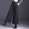Herbst/Winter Plus Size Wollhose mit hohem Bund und weitem Bein