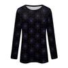 Damen Halloween Print Langarm Rundhals Pullover T-Shirt für den Herbst