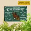 Custom Personalized Garden Greenhouse Metal Sign Floral Butterfly Outdoor Wall Decor