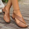 Fashion Retro Women Sandals Soft Sole Casual Girl Ugly Cute Shoes Summer New Flat Heel Peep Toe Sandals Minimalist Women's Rome Shoes