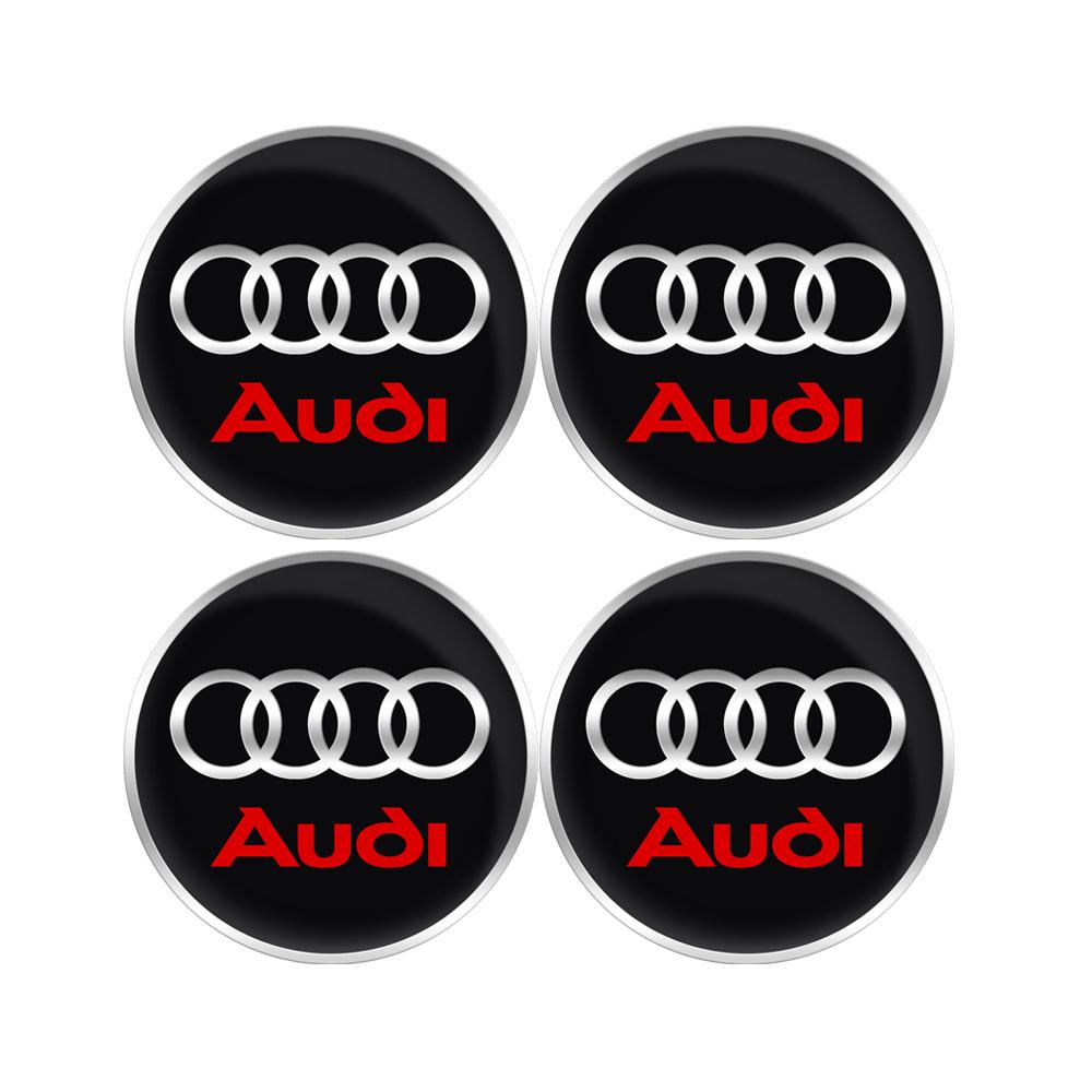 2026 4pcs 56/65mm Car-Wheel Center Hub Stickers 60/68mm Wheel Center Hub Caps For Audi S RS A3 A4 A1 A2 Auto Decoration Accessories