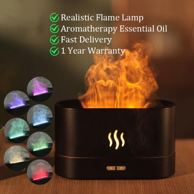 USB Flame Air Diffuser Ultrasonic Air Humidifier Cold Mist Maker LED Essential Oil Diffuser Lamp