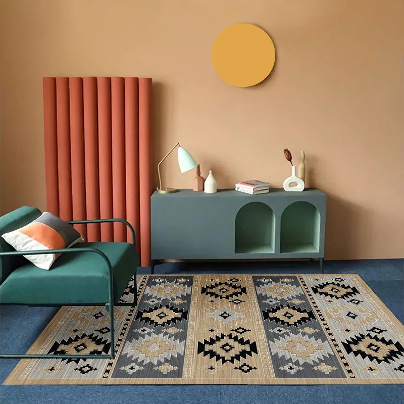 Modern Trendy Bohemian Living Room Rug, Teenage Aesthetic Room Decor Furry Large Rug, Kitchen Bathroom Non-slip Floor Mat