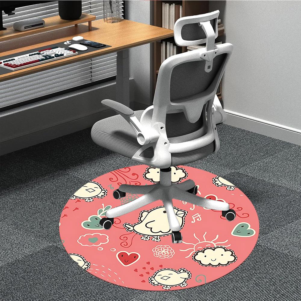 

1pc Birds, Hearts Chair Carpet for Office, Non-slip, Soft and Durable Office Rug, Perfect for Office yy260131079 80cm by 80cm
