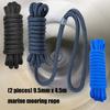 Pack Of 2 Marine Mooring Ropes 3/8 Inch Diameter 15 Inch Prespliced Rings Heavy Duty Nylon Dock Line For Boats With Maximumly Tensile Strength 12000LB
