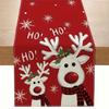 Reindeer Christmas Table Runner Santa Snowman Xmas Table Flag Christmas Tablecloth  Kitchen