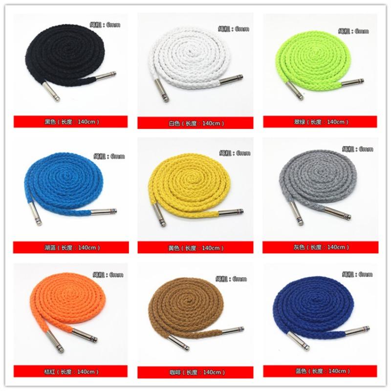 6mm Eight Strand Polyester Cotton Rope For Sports Pants Waist Rope, Clothing Drawstring, Dress Waist Rope, Shoelaces TJ21032
