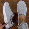 Women Shoes New Lightweight Fashionable Mesh Knit Exercise Flat Shoes Outdoor Shopping Park Walking One Foot Trendy Leisureshoes