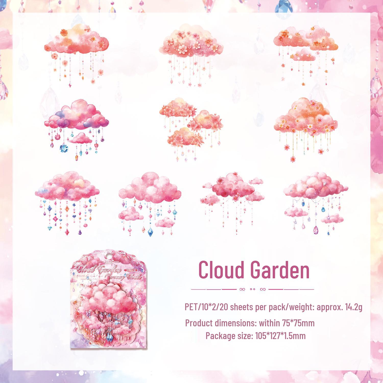 Yue Zhen Dreamy Clouds Waterproof PET Sticker Pack for Journals & Kids