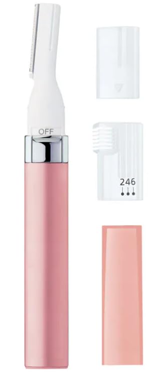 Holicí strojek na obličej a zastřihovač obočí pro jemné chloupky a K dispozici ve třech barvách Růžová Stříbrná Růžová Pro muže a obočí. (Rouge ES-WF41-RP, ES-WF41-S,