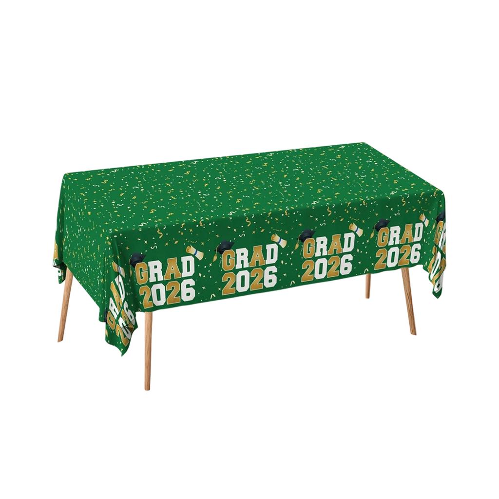 Graduation Party Tablecloth 152x218cm Plastic Table Cover for Graduation Celebration Decoration Durable and Waterproof Design