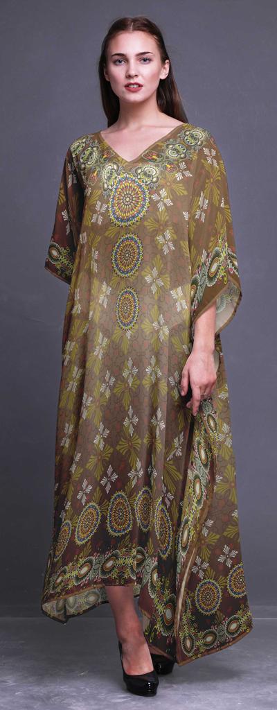 Phagun Floral Ethnic Womens Long Beach Kaftan Beachwear Bikini Coverup Maxi
