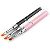 New Dual Ended Poly Nail Gel Brush Picker 2 IN 1 Design Nail Brush and Spatula Stainless Steel Gel for Nails Extension Gel Tool