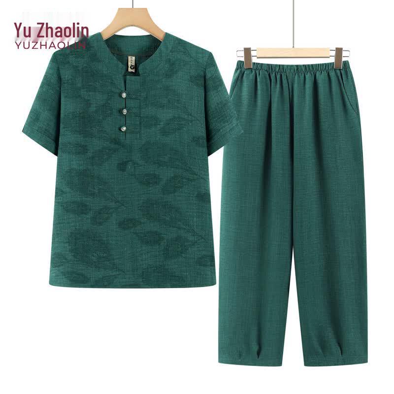 YUZHAOLIN Women s Summer Loose Floral Two-Piece Set 3XL