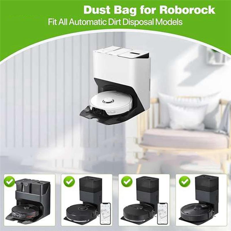 6Pcs Dust Bags Replacement For Roborock S8+ /S8 Pro Ultra / S7 Maxv Ultra / Q5 / Q5+ / Q7+ / Q7 Max+ Vacuum Cleaner Bag
