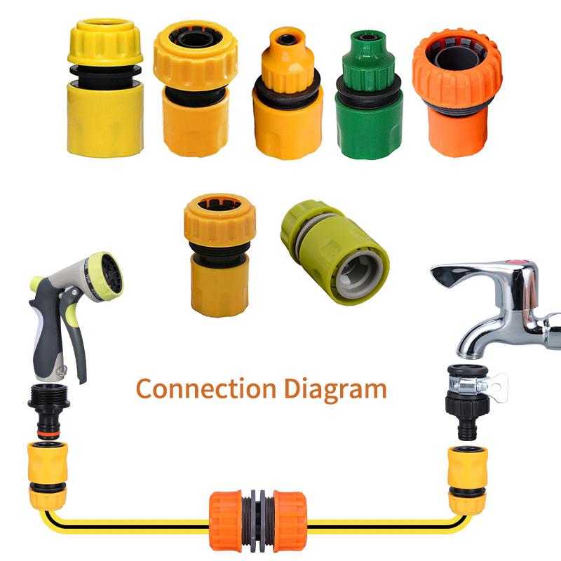 Garden Hose Repair Connector 1/2 3/4 1 In Pipe Transfer Quick Connector Damaged Leaking Adapter 16mm Drip Irrigation Watering