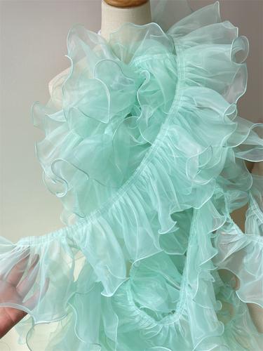 2meters Pleated Sewing Fabric Ruffle Lace Ribbon Trim For Garments Dress Diy Crafts Supplies Needlework Accessories 11cm Wide
