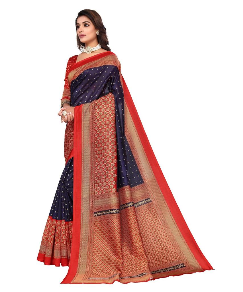 TreegoArt Fashion Women's Art Silk Daily Wear Printed Saree With Unstitched Blouse Piece - Pack Of 1