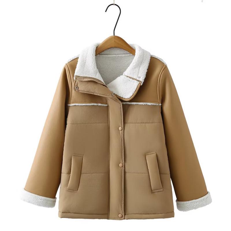 2025 Women s Plus Size Lambswool Lapel Coat - Warm Winter Puffy Outerwear 2XL