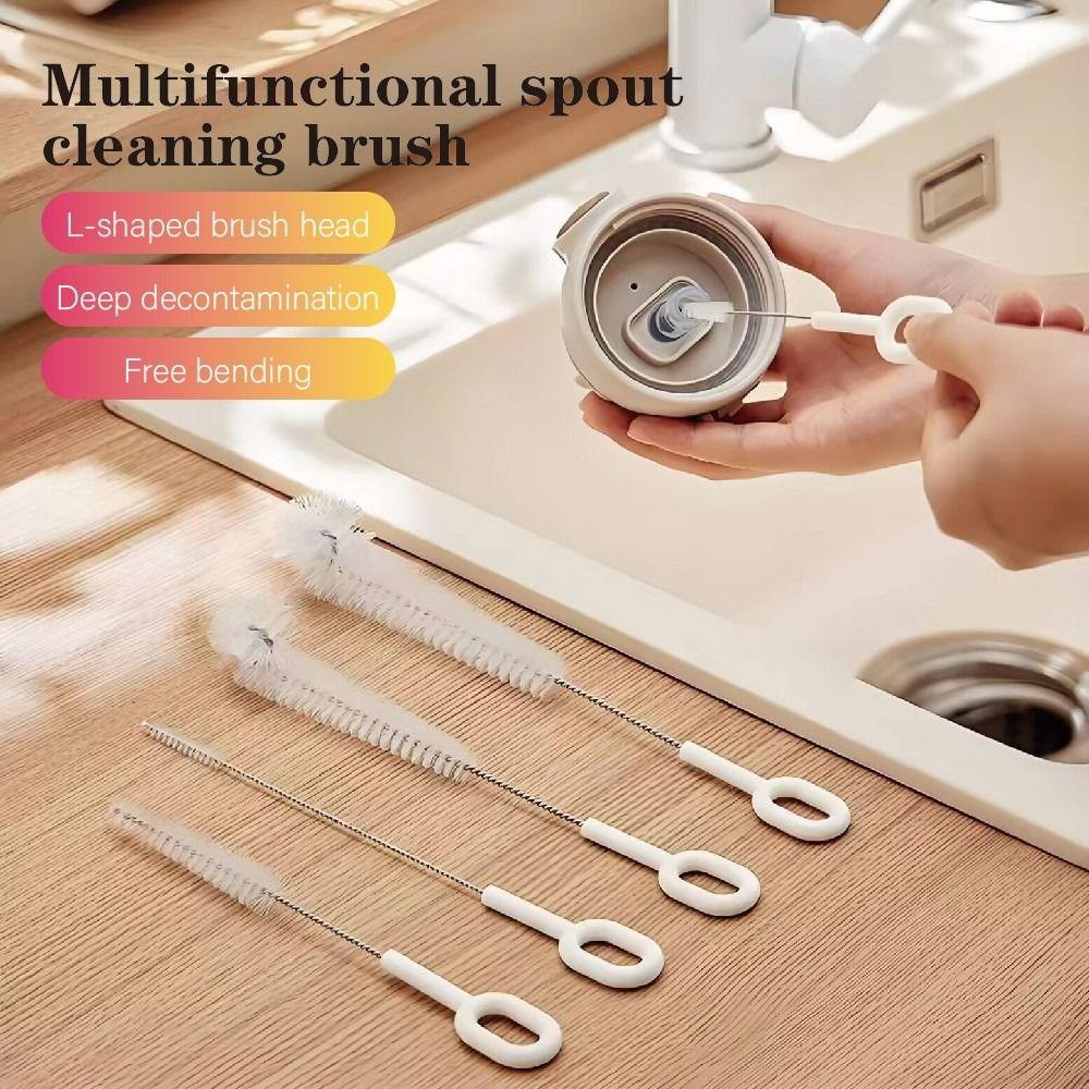 5Pcs/Set Nylon Cup Cleaning Brush Stainless Steel Straw Tube Pipe Cleaner Baby Bottle