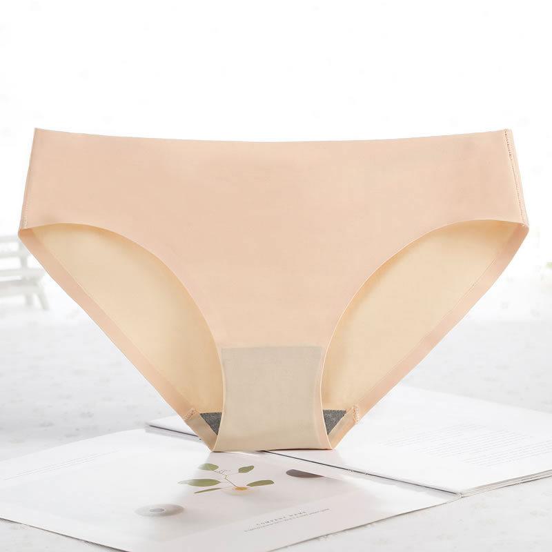 Seamless Panties Quick Drying Simple Girls Underwear Ice Silk Breathable Hip Lift Pants Plus Size Women's Low-rise Briefs
