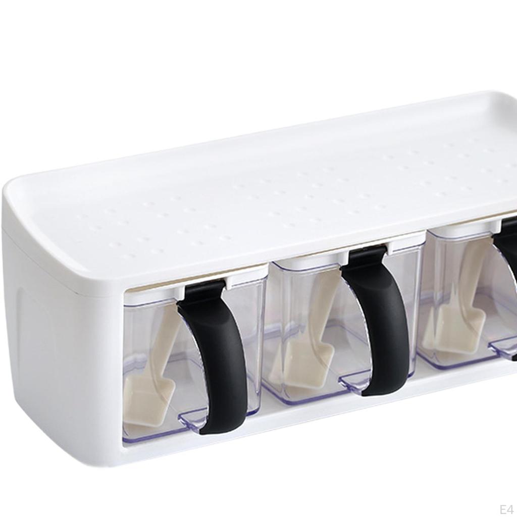 Gewürzgläser mit Löffel, Küche, Gewürztöpfe, Lebensmittelaufbewahrungsbehälter, tragbare Gewürz-Organizer-Box