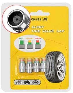 4PCS Autom Wheel Hub Valve Pressure Detection Valve Autom Tire Explosion Proof Tire Pressure Warning Valve Tire Pressure Gauge