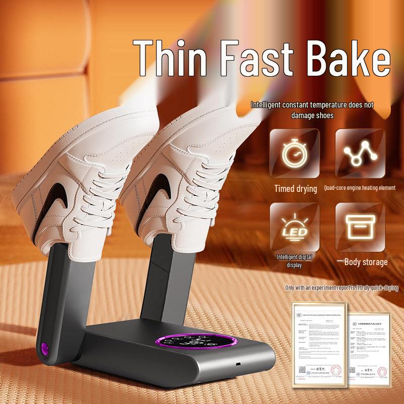 2025 Portable Folding Shoe Dryer with Dehumidifying, Odor Removal, Timer, and Quick Drying Features