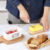 High-quality Ceramic Butter Box with Round Wooden Covers Porcelain Butter Holder  Household