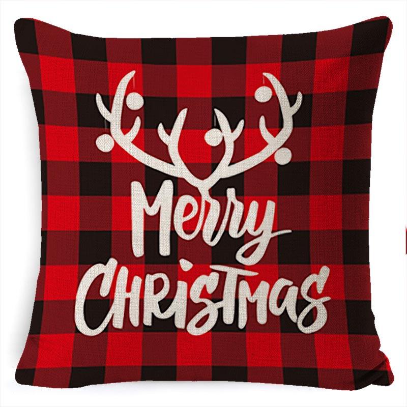 New Christmas Pillowcase Cushion Car Waist Protector Bedside Pillowcase Christmas Linen Pillowcase