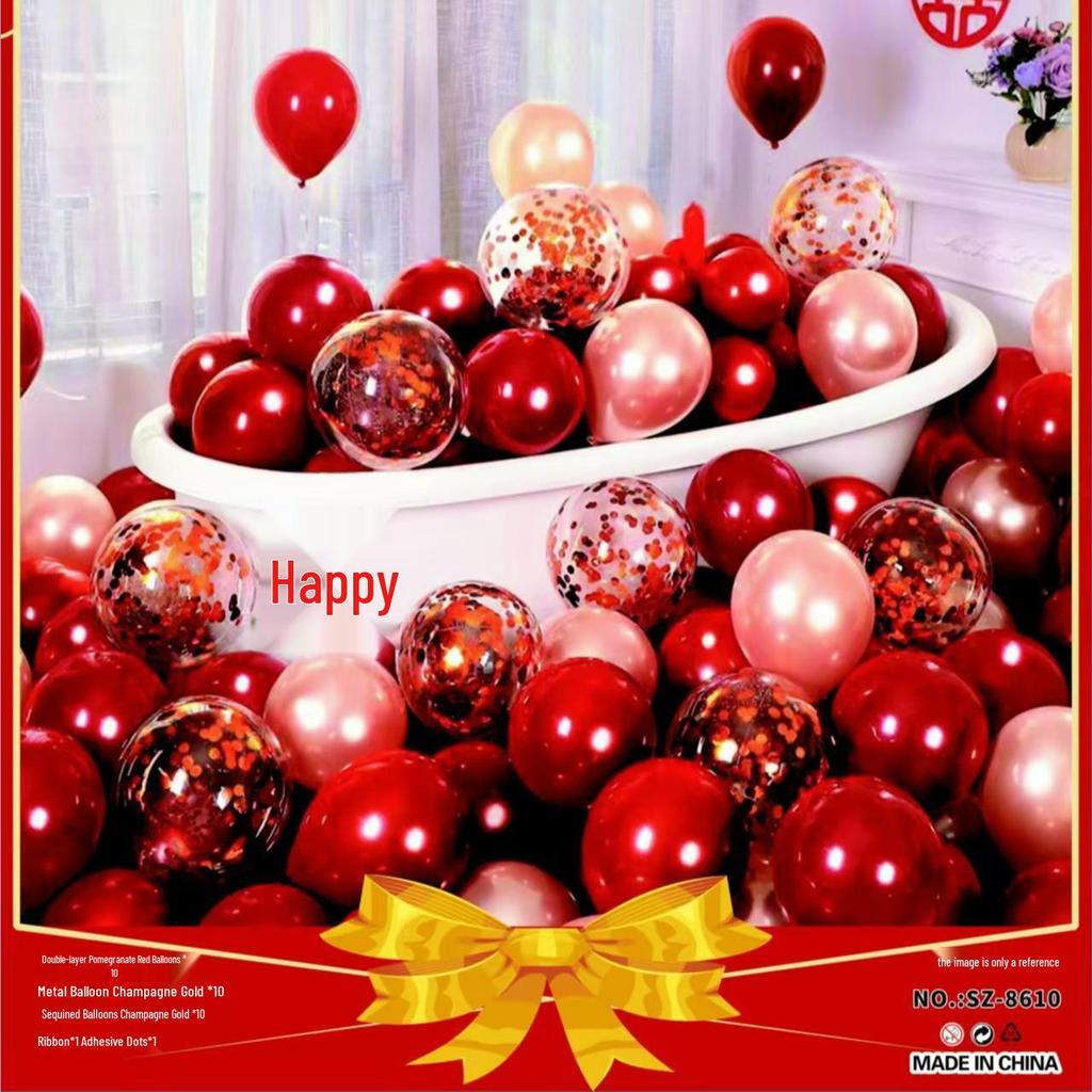 Pomegranate Red Wedding Balloons - 10 Inch Romantic Party & Proposal Décor