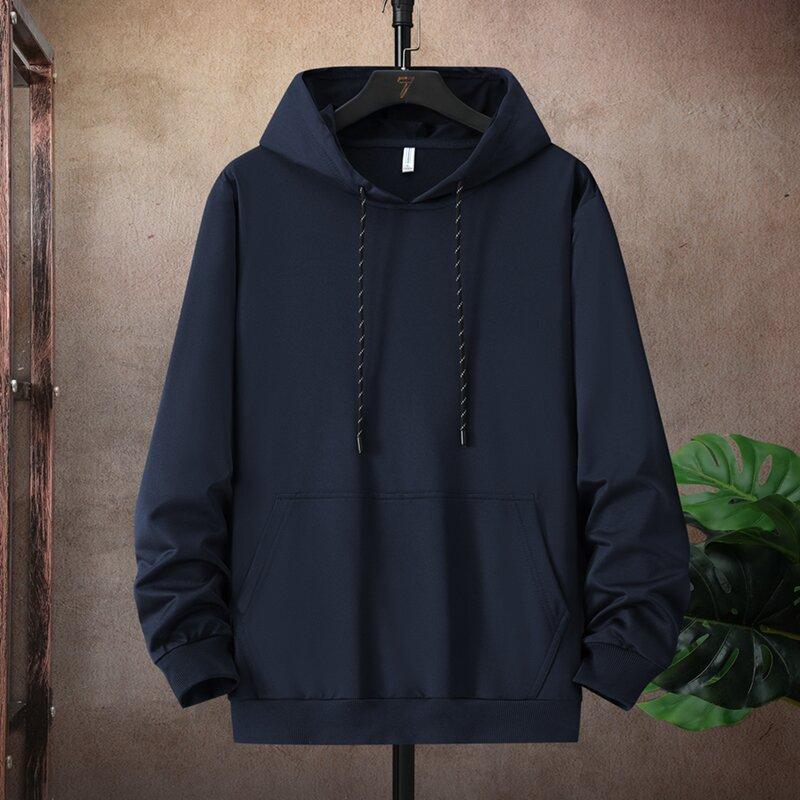 Autumn and Spring New Fashion Trend Pure Color Sports Fitness Hoodie Men's Loose Comfortable Plus Size High Quality Outerwear