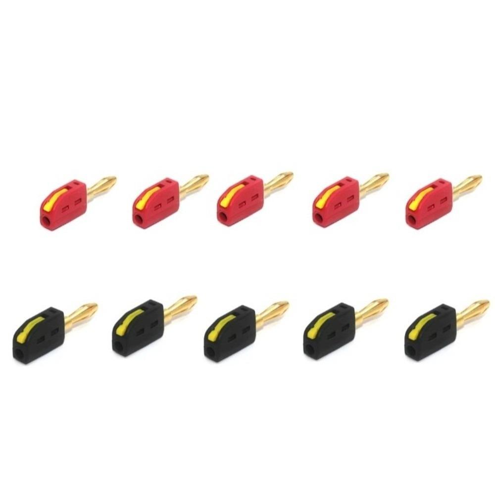 1/10pcs Solderless Design High Current Banana Plug Gold Plated Banana Plug  Audio Equipment
