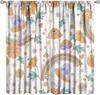 70S Flowers Curta Retro Colors Floral Groovy Vintage Colorful Blackout Window Drapes For Bedroom Living Room Kitchen Cafe