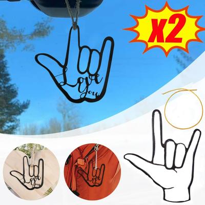 Ich Liebe Dich Geste Autoanhänger Acryl Metall Handwerk Auto Innenraum Styling Modifikation Rucksack Ornament Heimdekoration